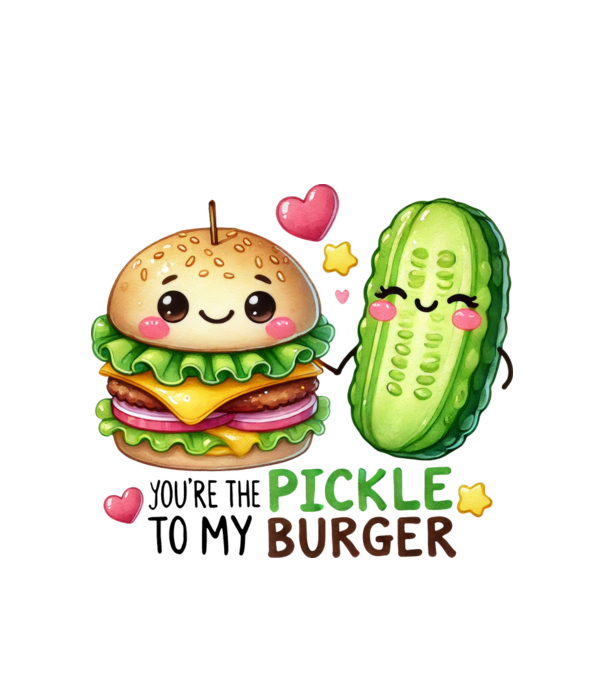 Pickle to my Burger model alb pe tricou