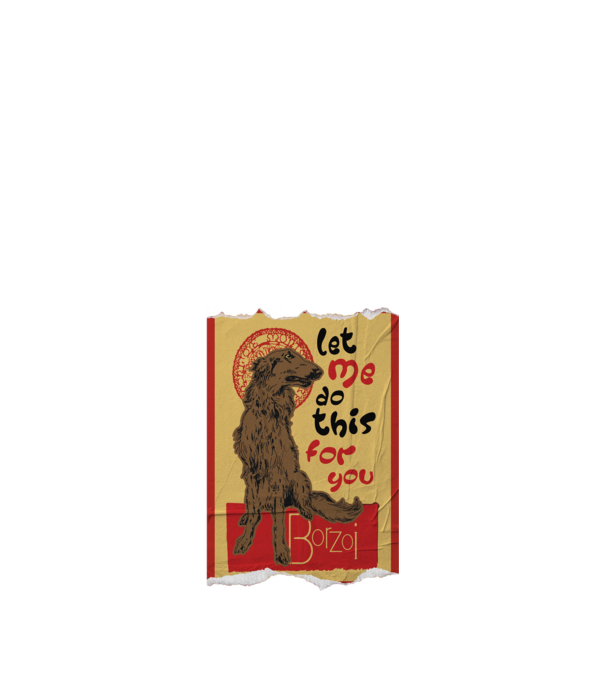 BORZOI retro poster chat noir poster texture model nisipiu pe tricou