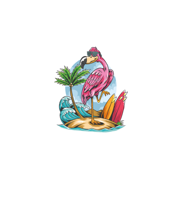 Surfer flamingo model negru pe tricou