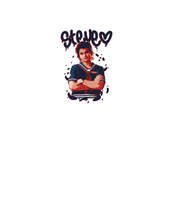steve stranger things model gri pe tricou