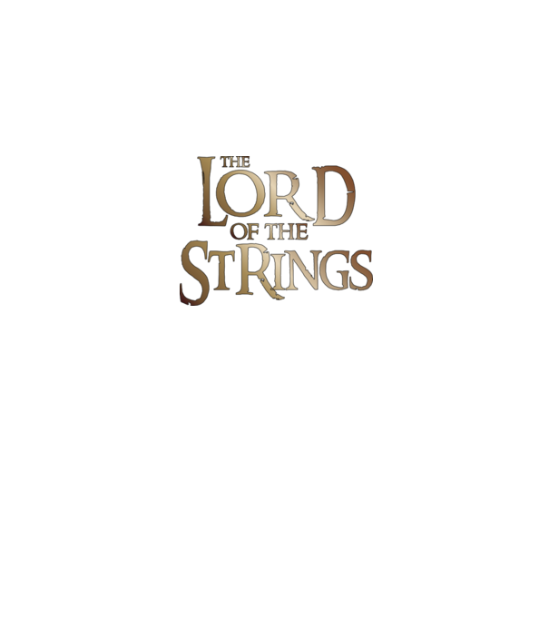 Lord of the Strings model negru pe tricou