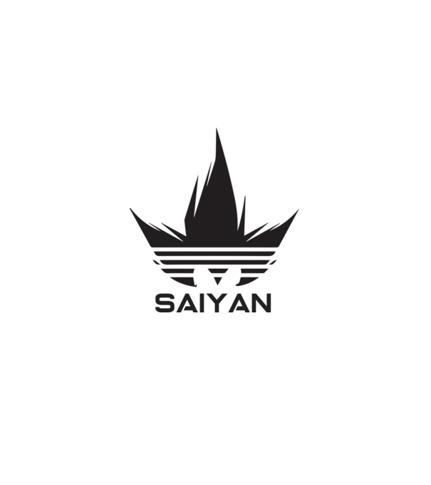 saiyan logo model alb pe tricou