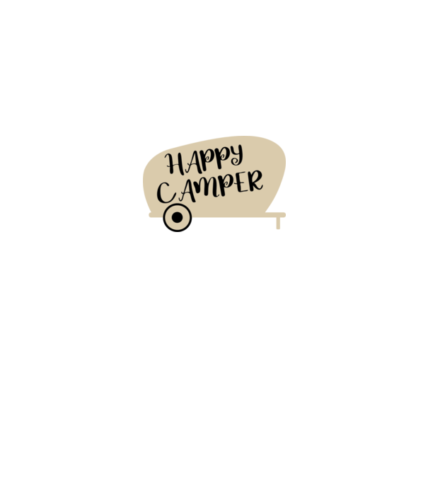 Happy camper text model negru pe tricou