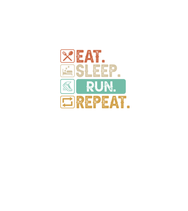 Eat Sleep Run Repeat model negru pe tricou
