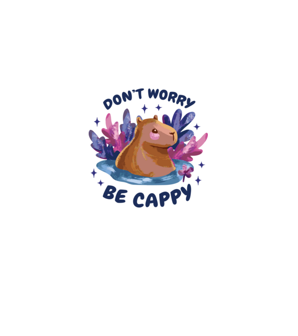 Don't worry be Cappy - capibară model albastru deschis pe tricou