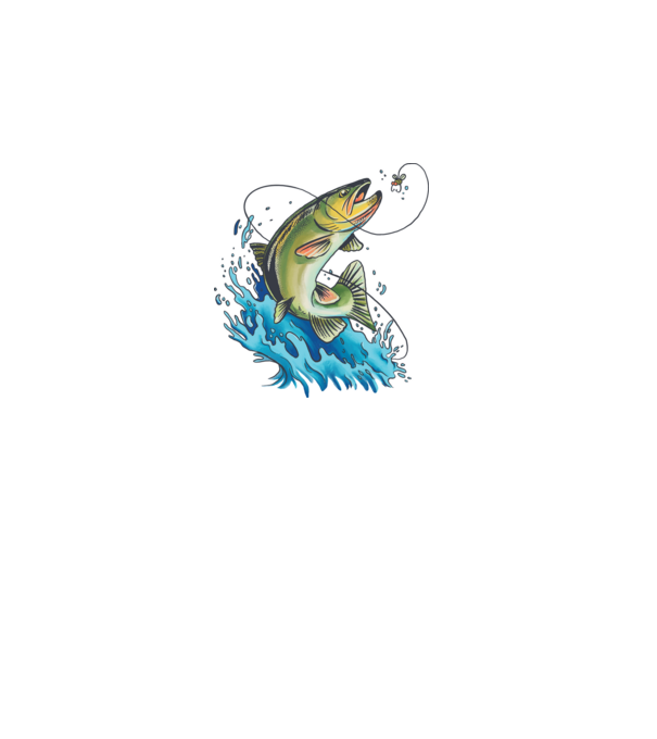 Fish model alb pe tricou