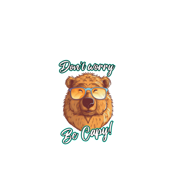 Don't worry be Capy model negru pe tricou