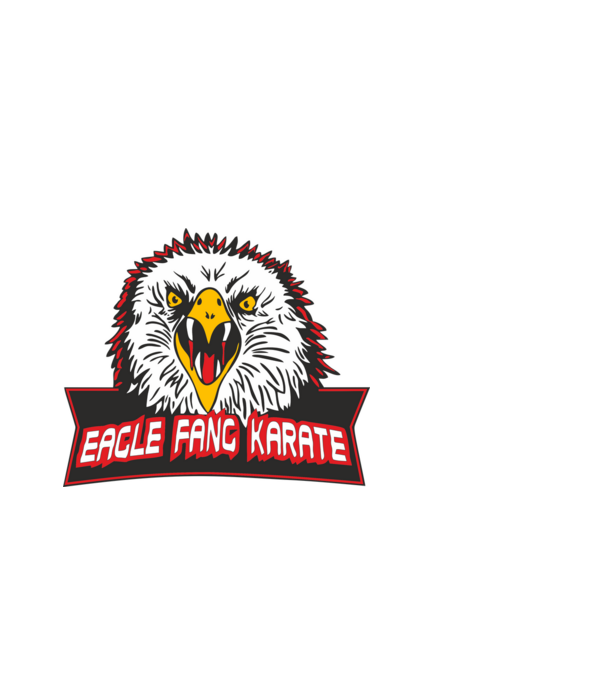 eagle fang karate cobra kai model negru pe tricou