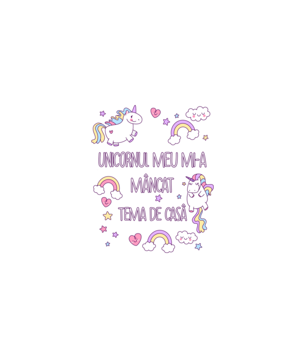 Unicornul meu mi-a mâncat tema de casă model gri pe tricou