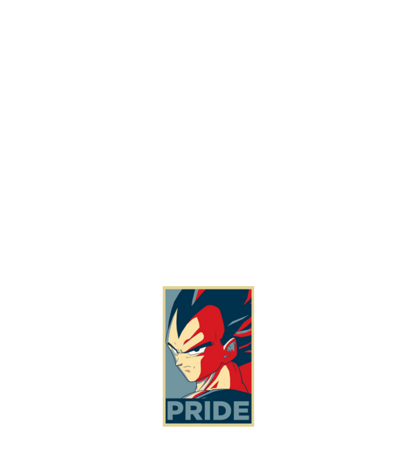 vegeta pride dragonball model albastru închis pe tricou