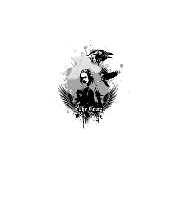 The Crow model galben neon pe tricou