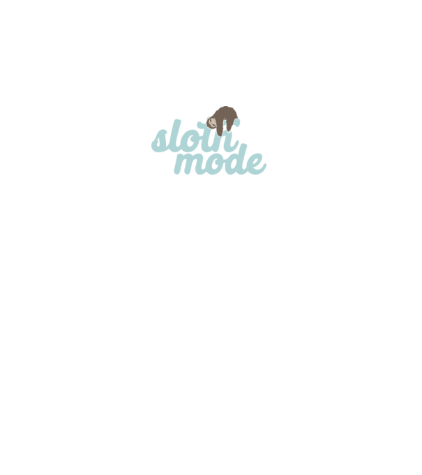 Sloth mode model alb pe tricou