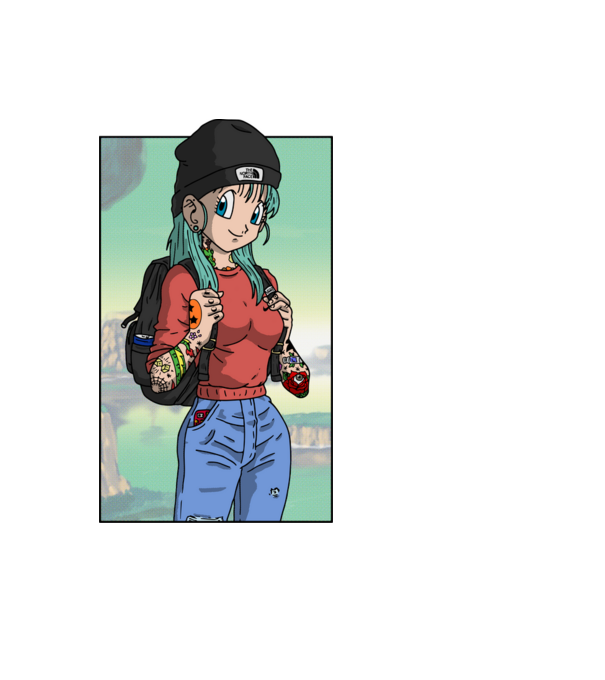 dragon ball bulma model negru pe tricou