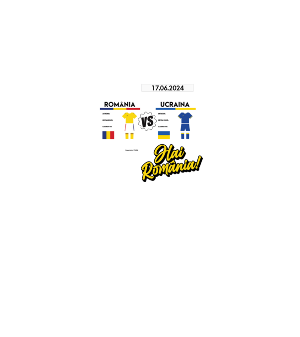 ROU-UKR euro 2024 calendar model negru pe tricou