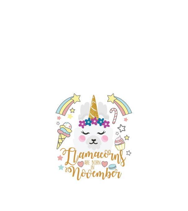Llamacorns are born in November model alb pe tricou