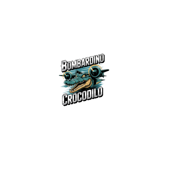 Bombardino Crocodilo 2 model negru pe tricou