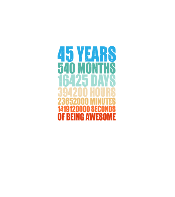 45 years of being awesome model negru pe tricou