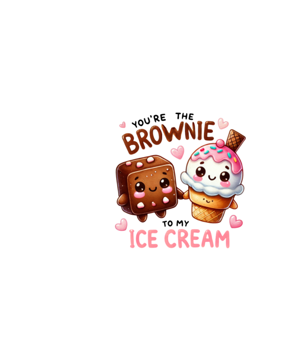 Brownie to my Ice Cream model alb pe tricou