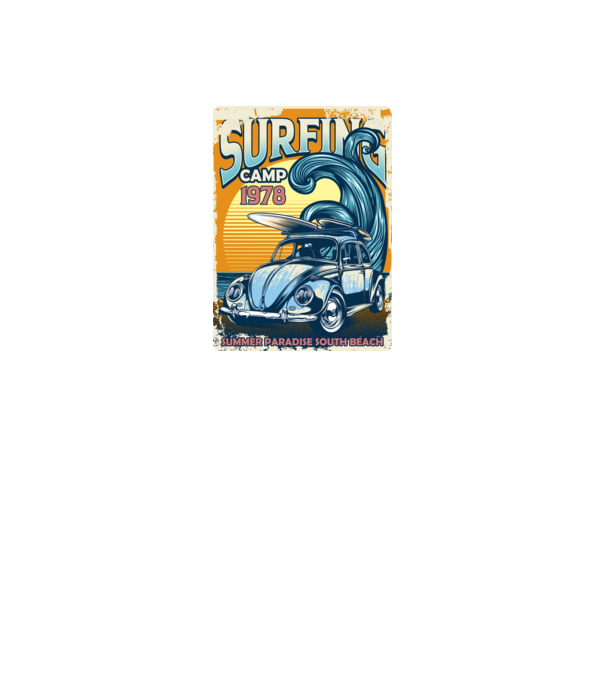 Surfer Camp model negru pe tricou