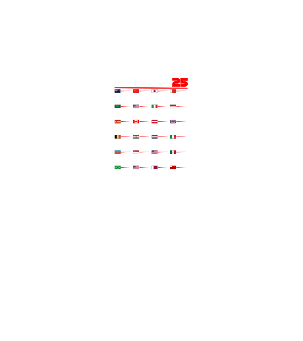 F1 calendar 2025 negru model negru pe tricou