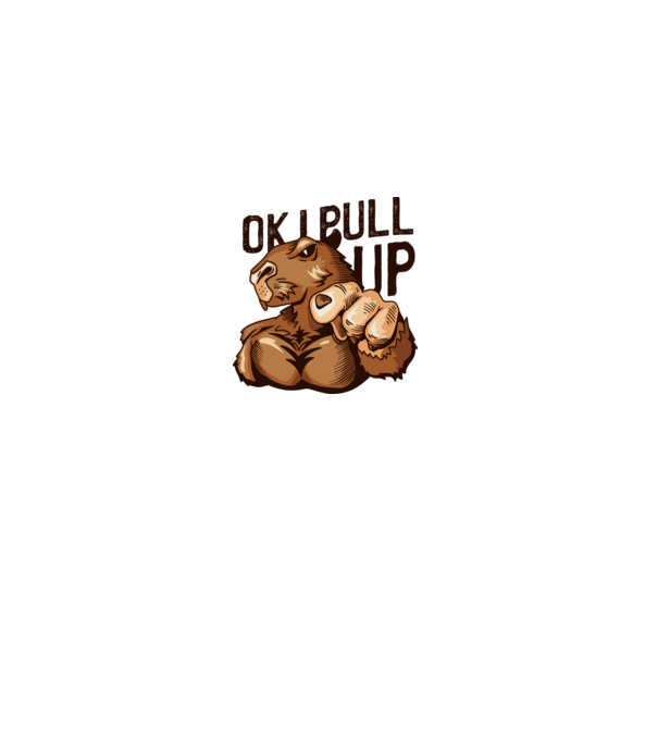 Muscular Capybara - capibară model alb pe tricou