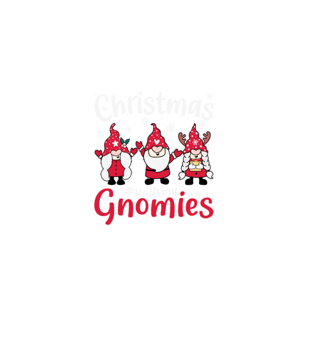 Christmas with my gnomies model negru pe tricou