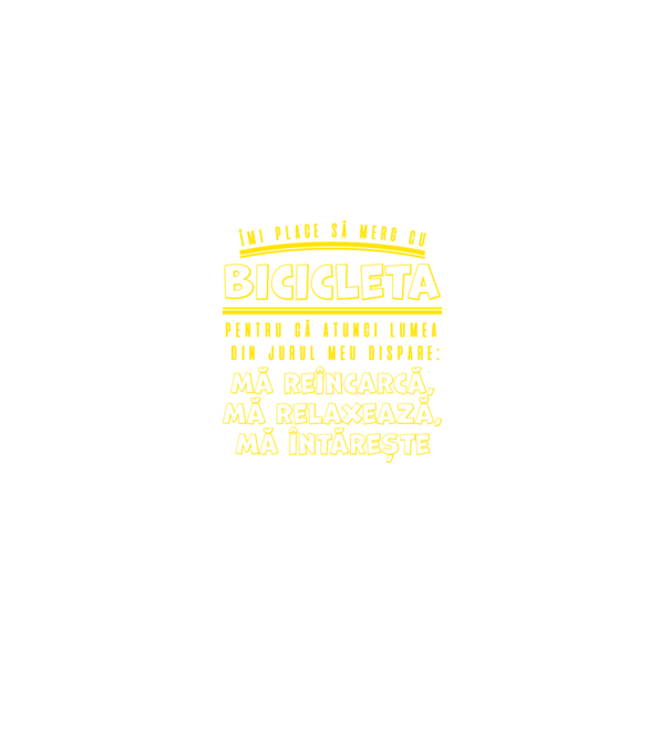 îmi place să merg cu bicicleta pentru că atunci lumea din jurul meu dispare: mă reîncarcă, mă relaxează, mă întărește model negru pe tricou