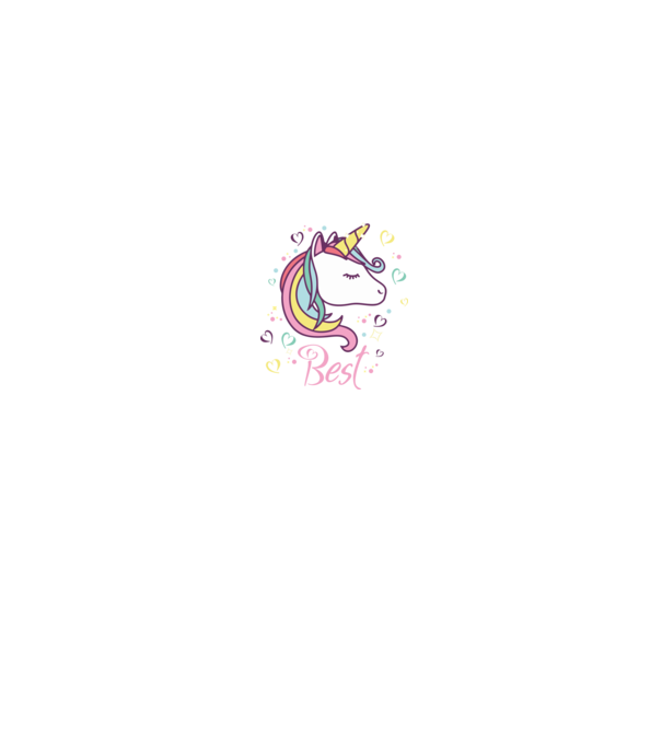 Unicorn Best model negru pe tricou