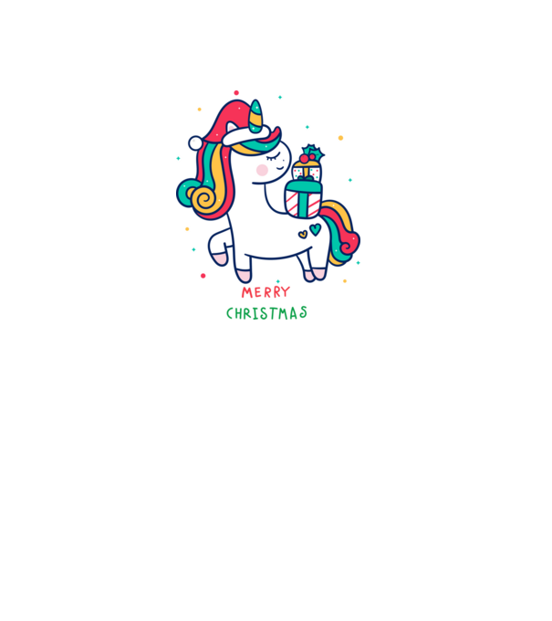 merry christmas unicorn model negru pe tricou