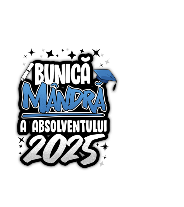 Bunică MÂNDRĂ a absolventului model albastru deschis pe tricou