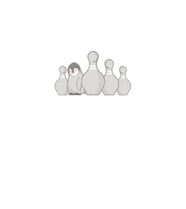 Bowling pinguin model alb pe tricou