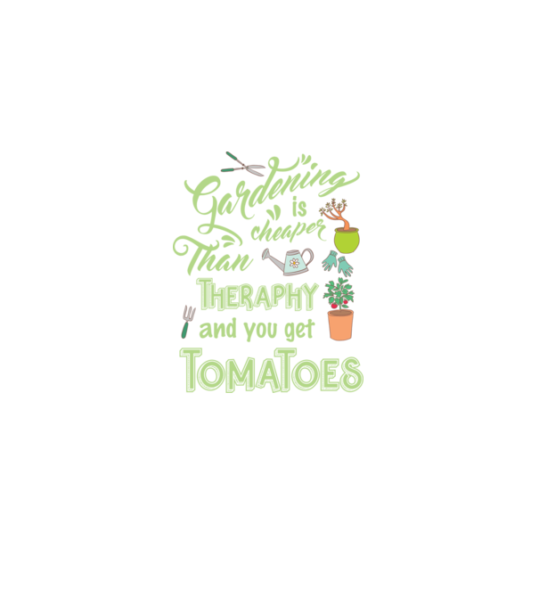 Gardening is cheaper than theraphy model negru pe tricou