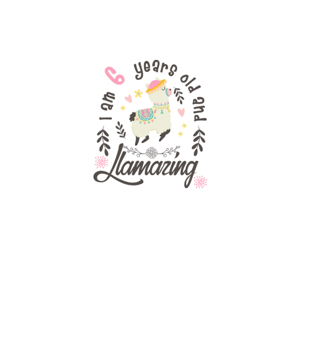 Birthday Llamazing 6 years old model alb pe tricou