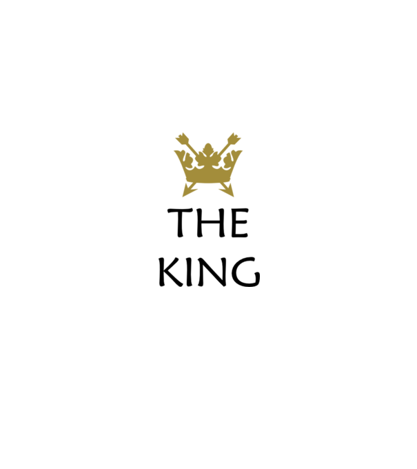 The King model alb pe tricou