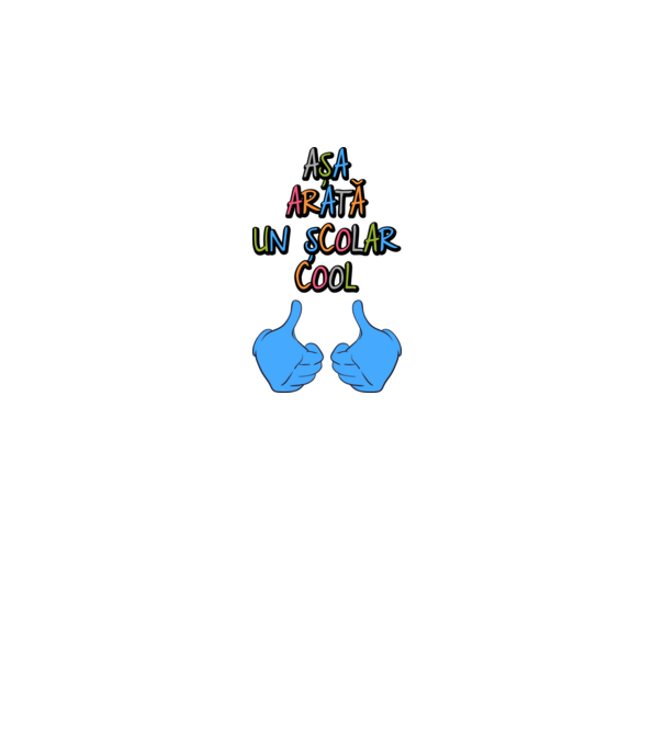 așa arată un școlar cool model alb pe tricou
