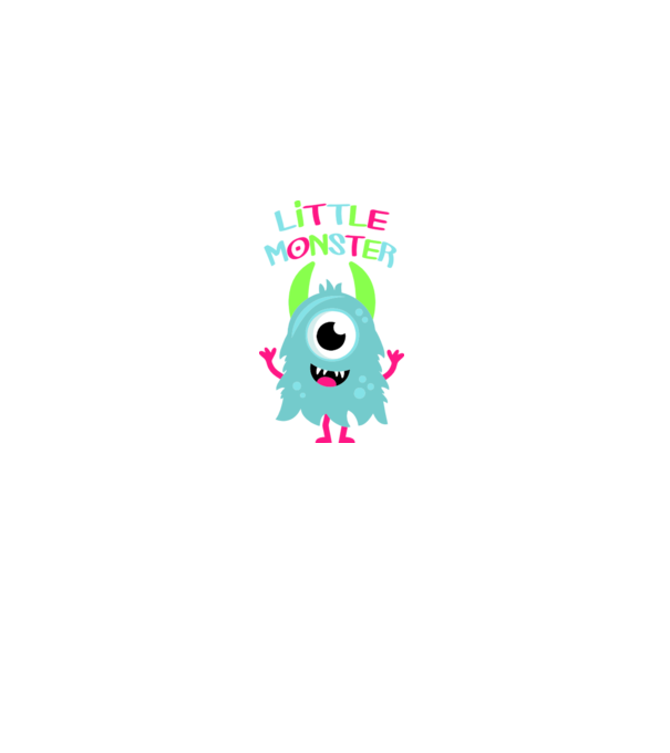 Little monster model alb pe tricou