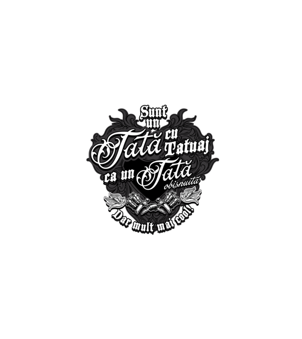 Sunt o mamă cu tatuaj, ca o mamă obișnuită, dar mult mai cool! model negru pe tricou