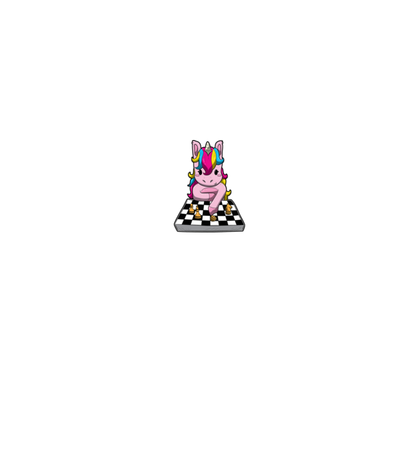 Chessicorn model negru pe tricou