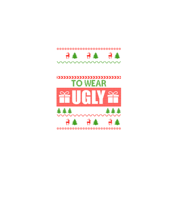 Too Cute for ugly sweater model negru pe tricou