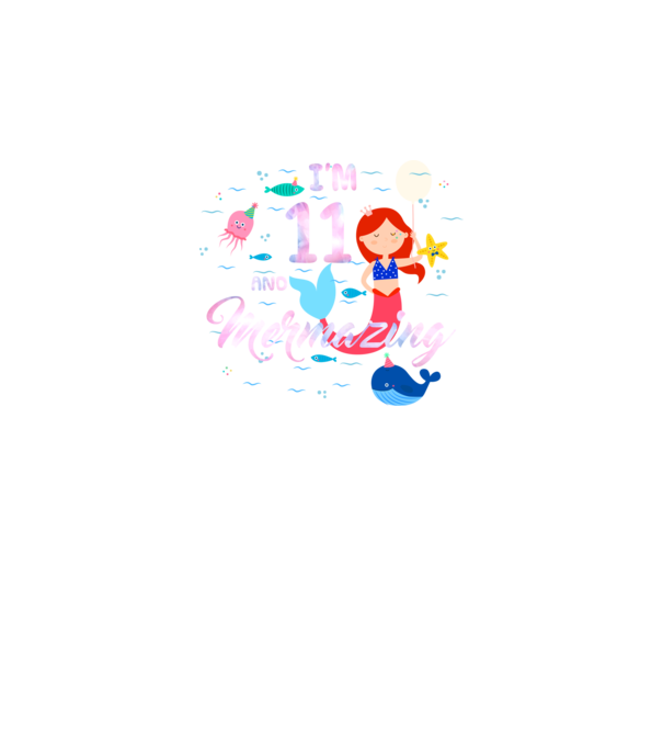 Mermazing Birthday 11 model negru pe tricou