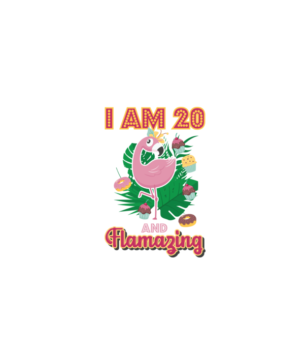 FLAMAZING Birthday 20 Years old model alb pe tricou