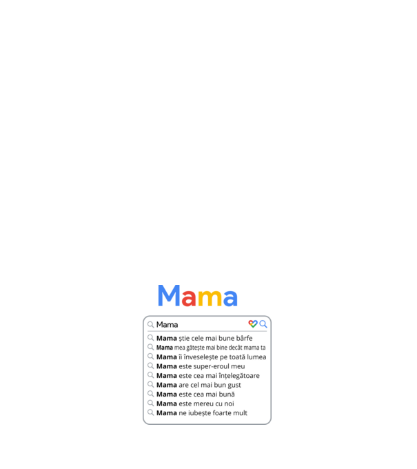 căutare Google Mama model albastru închis pe tricou