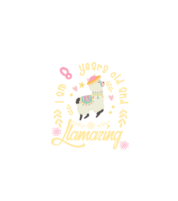 Birthday Llamazing 8 years old model negru pe tricou