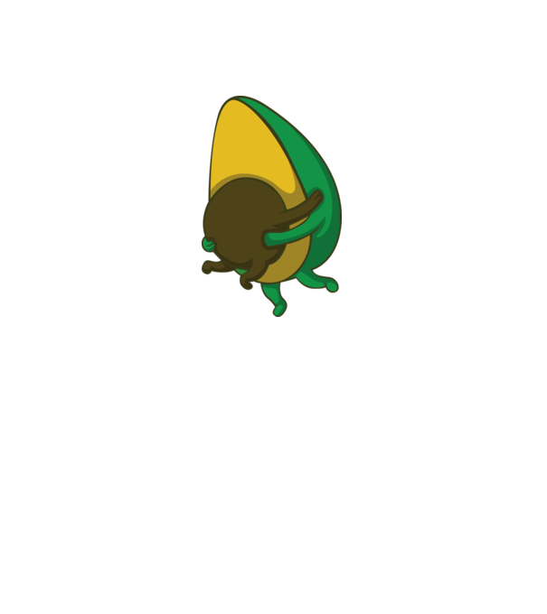 Avocado model alb pe tricou