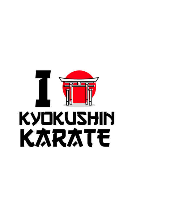 I love Kyokushin Karate model negru pe tricou