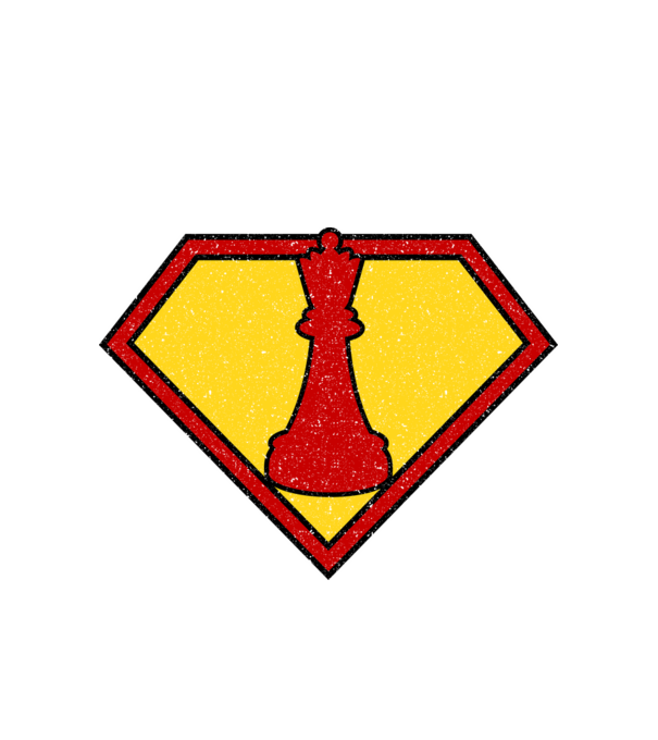 SuperChess regină model alb pe tricou