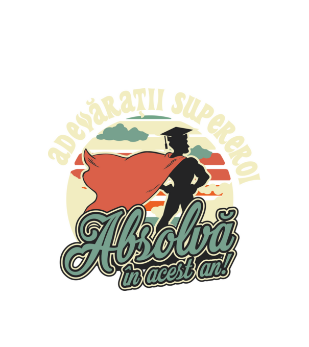 Adevărații supereroi model alb pe tricou