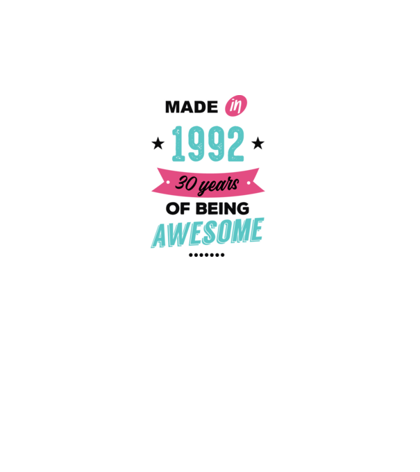MADE in 1992 model alb pe tricou
