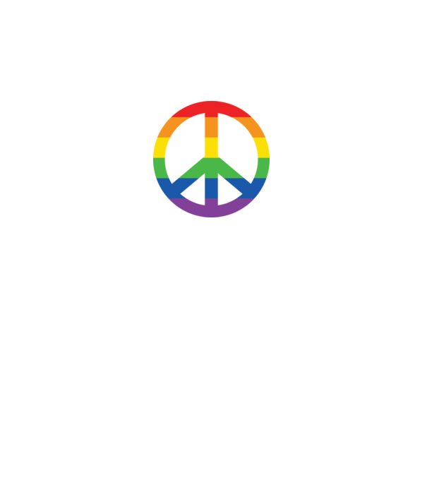 Peace pride model alb pe tricou