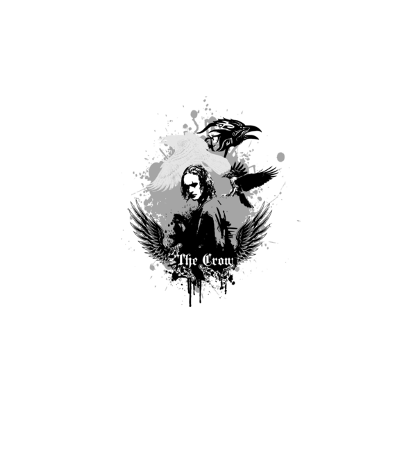 The Crow model alb pe tricou